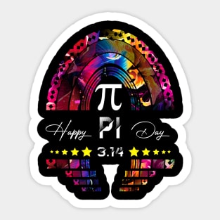 Happy Pi Day Mathematic Math Teacher Gift colorfull Rainbow T-Shirt Sticker